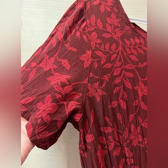 ⚫️ BOGO Eddie Bauer women’s midi adjustable button floral dress size large - Picture 4 of 7